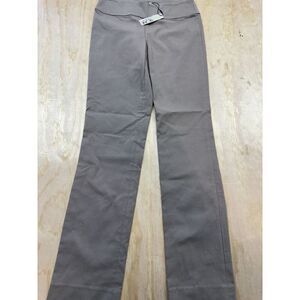Nic + Zoe Women’s Twill Pants Sz 2 Color Shiitake Mushroom Brown Slim Fit Dress